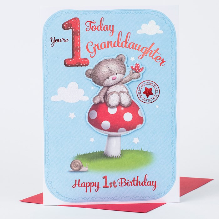 1st Birthday Cards
 Hugs 1st Birthday Card Granddaughter