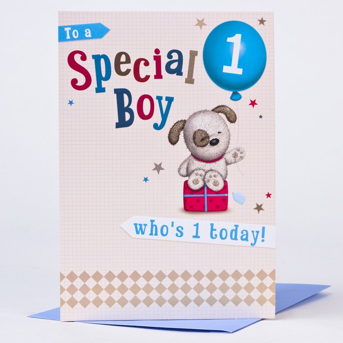 1st Birthday Cards
 Hugs 1st Birthday Card Cute Dog