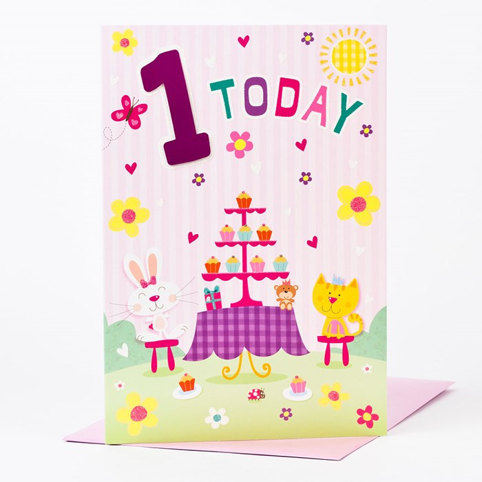 1st Birthday Cards
 Giant 1st Birthday Card 1 Today ly 99p