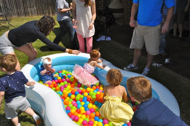 1st Birthday Party Activities
 First birthday party activities balls in a kids pool or