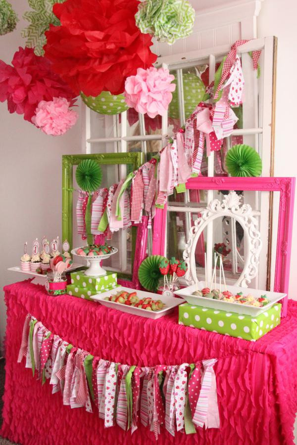 1st Birthday Party Ideas Girl
 Kara s Party Ideas Strawberry 1st Birthday Party