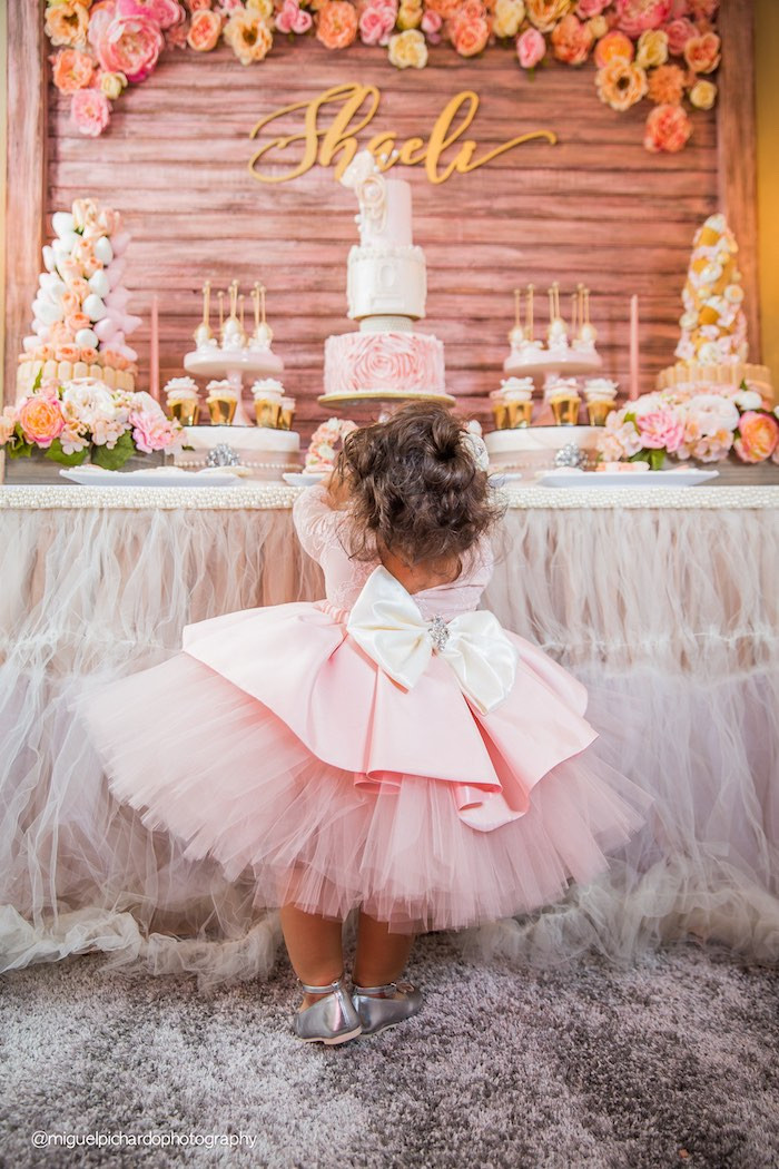 1st Birthday Party Ideas Girl
 Kara s Party Ideas Pink Gold 1st Birthday Party