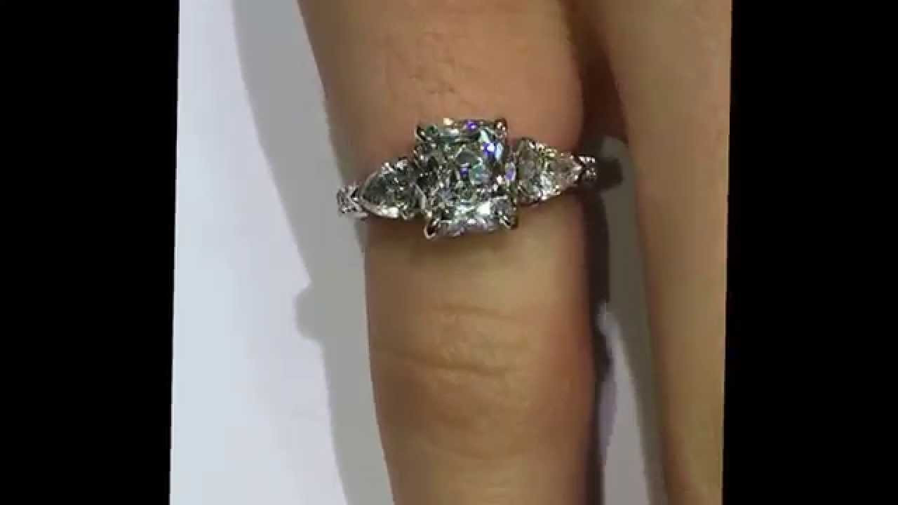 2 Carat Wedding Rings
 2 carat Antique Cushion Diamond Engagement Ring in 3 Stone