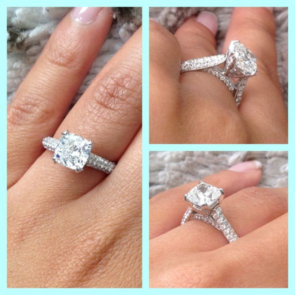 2 Carat Wedding Rings
 My cushion cut micro pave engagement ring