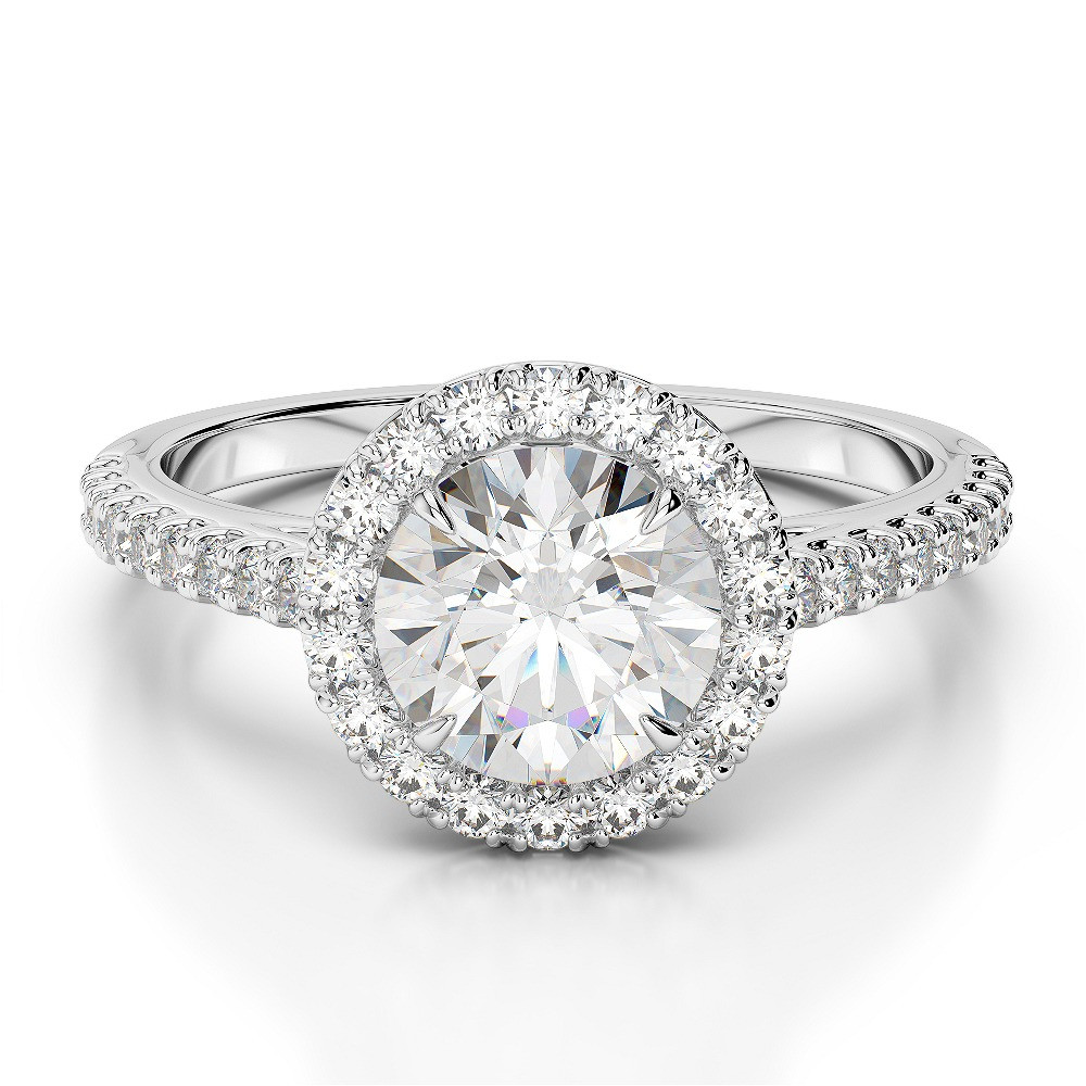 2 Carat Wedding Rings
 2 carat E VVS1 Round Cut Halo Diamond Wedding Engagement