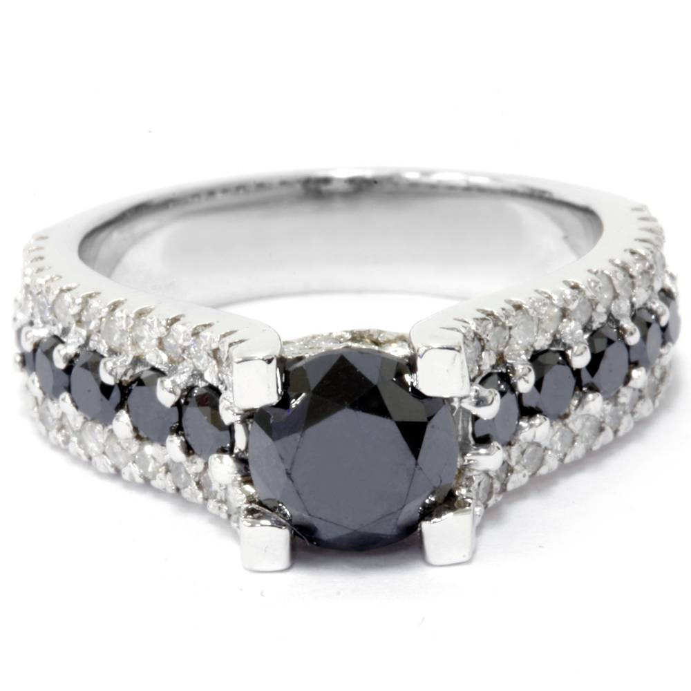 2 Carat Wedding Rings
 Black Treated Diamond Engagement Ring 2 3 4 Carat 14K