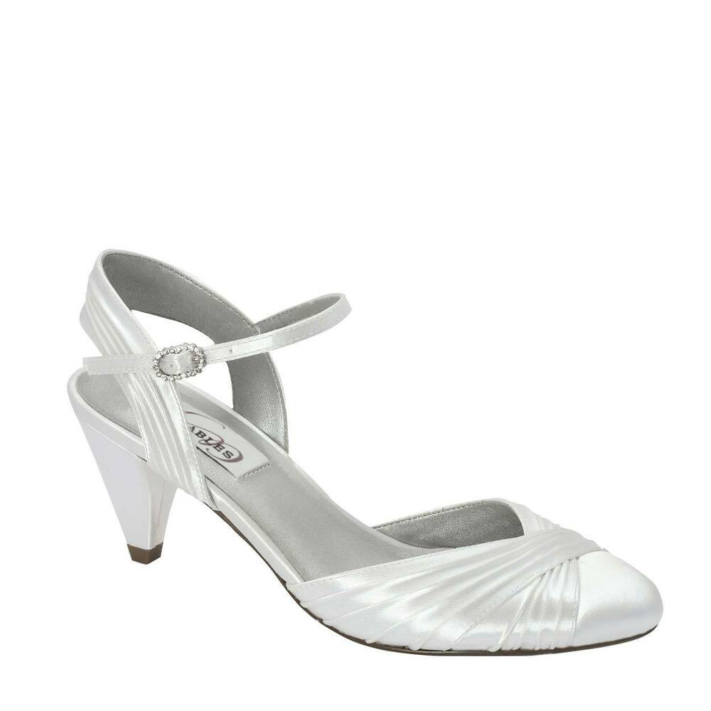 2 Inch Wedding Shoes
 Dyeable White Satin Alexis Women s Wedding 2 1 4" Heel