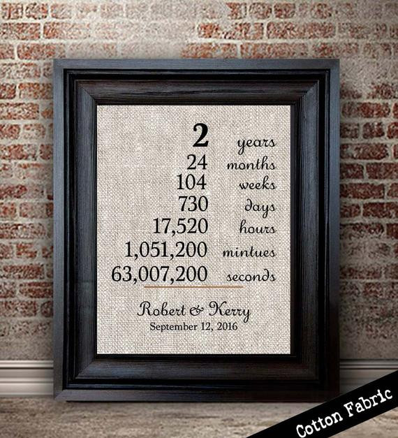 2 Year Wedding Anniversary Gifts For Him
 Cotton Anniversary Gift for Her Wedding Anniversary Print
