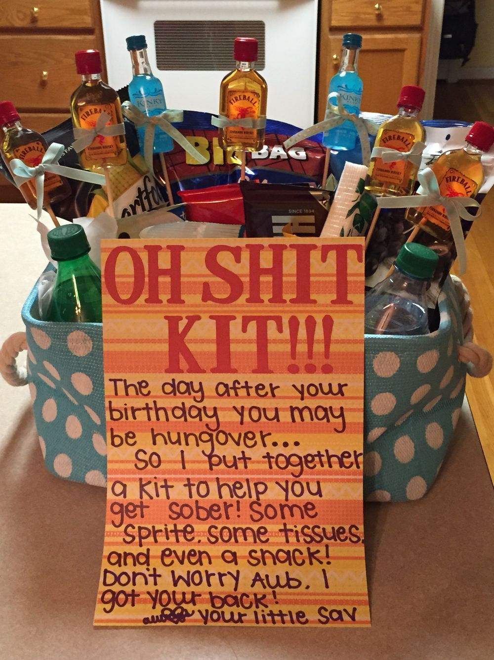 20Th Birthday Gift Ideas For Her
 21st birthday "Oh Shit Kit" for my big