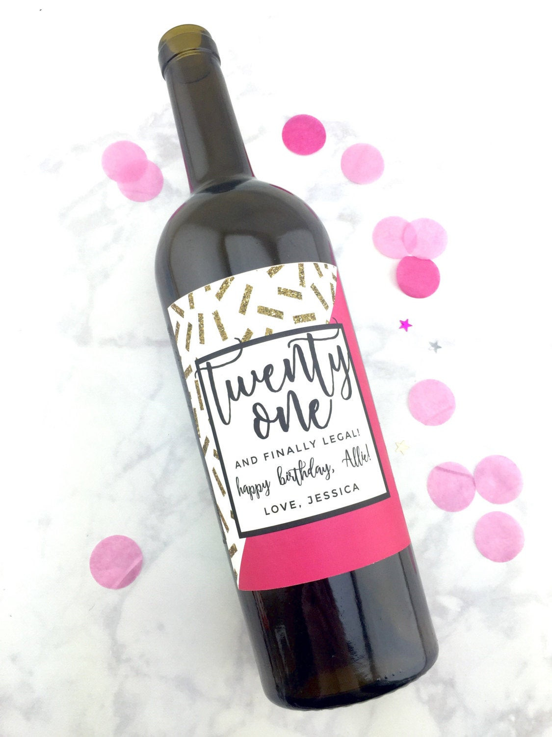 21 Birthday Gifts
 21st Birthday Gift Wine Labels 21 Birthday Gift for Her