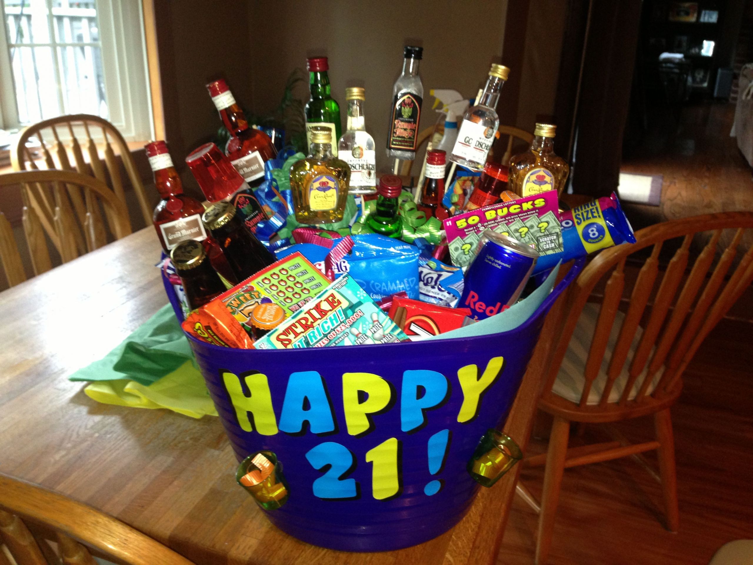 21St Anniversary Gift Ideas
 21st birthday basket for boyfriend