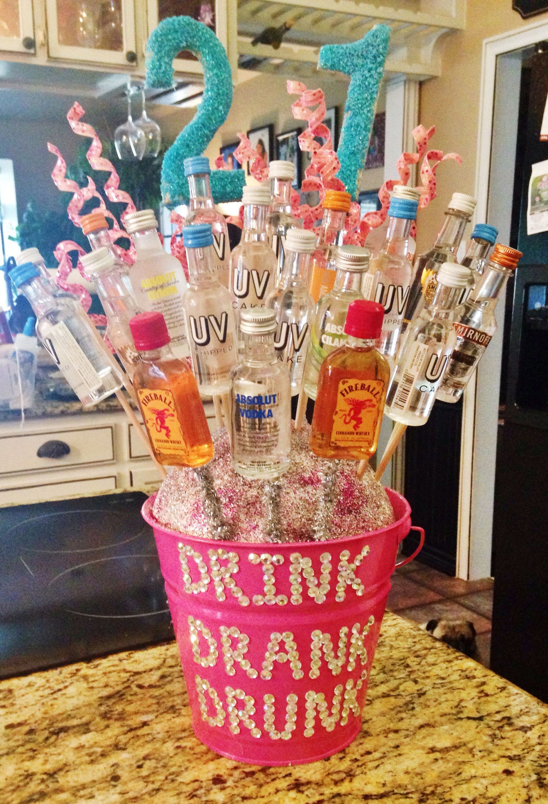 21St Anniversary Gift Ideas
 21st alcohol bouquet I made for my best friend