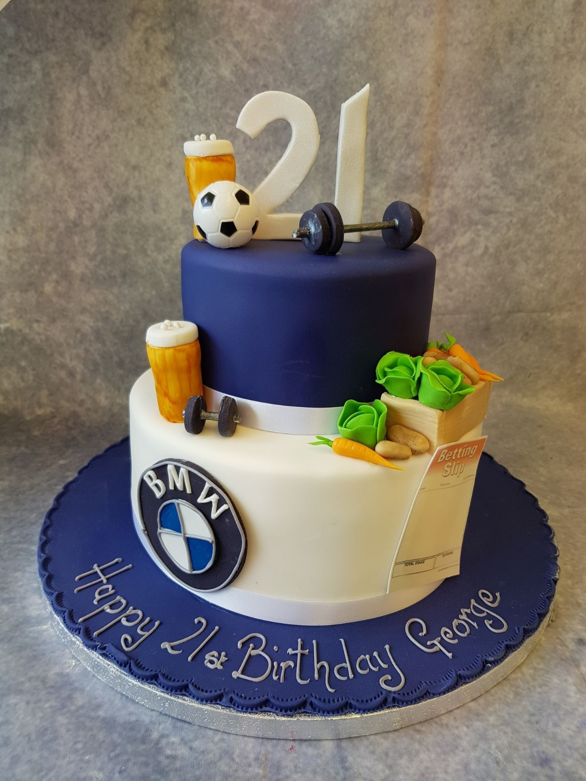 21st Birthday Cakes For Him
 2 tier 21st Birthday Ravens Bakery of Es Ltd