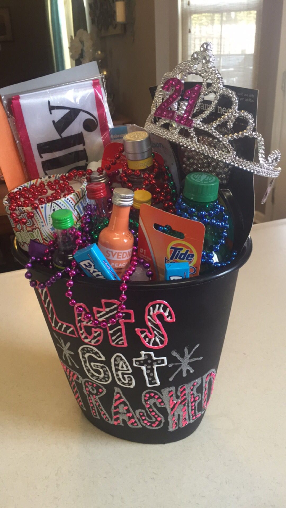 21st Birthday Decorations For Her
 21st birthday t In a trash can saying "let s