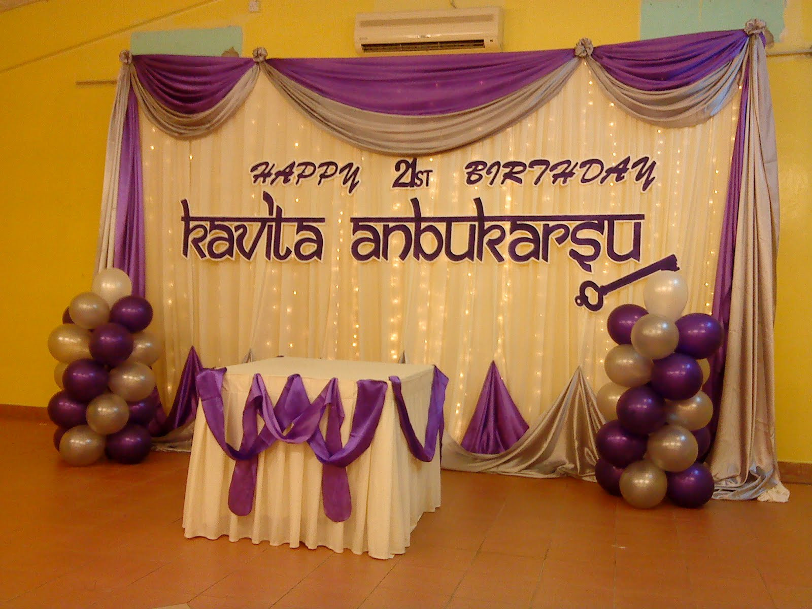 21st Birthday Decorations For Him
 Raags Management Services 21st Birthday Deco purple & white