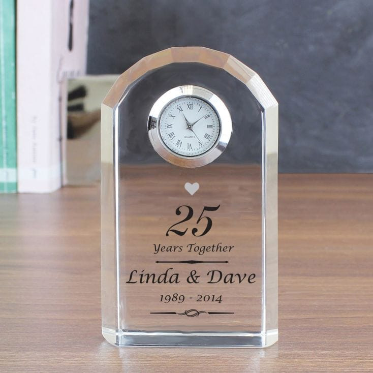 25 Year Anniversary Gift Ideas For Her
 Personalised Silver Wedding Anniversary Clock