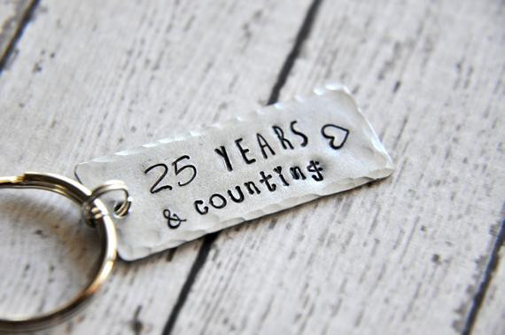 25 Year Anniversary Gift Ideas For Her
 Anniversary Keychain 25th Anniversary Gift 25 year