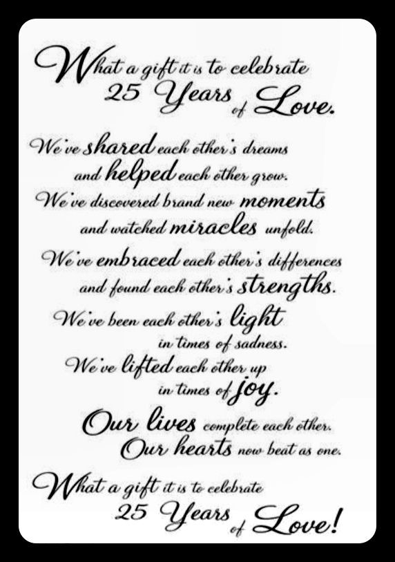 25Th Anniversary Quotes For Husband
 25 years of marriage