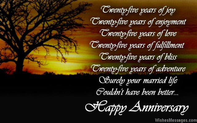 25Th Anniversary Quotes For Husband
 25th anniversary poems Silver wedding anniversary poems