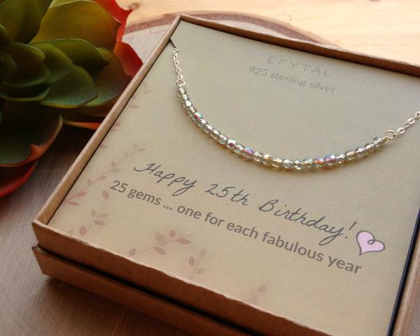 25Th Birthday Gift Ideas
 25th Birthday Gifts for Girls Sterling Silver Necklace
