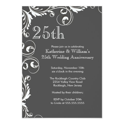 25th Birthday Invitations
 25th Wedding Anniversary Party Invitations