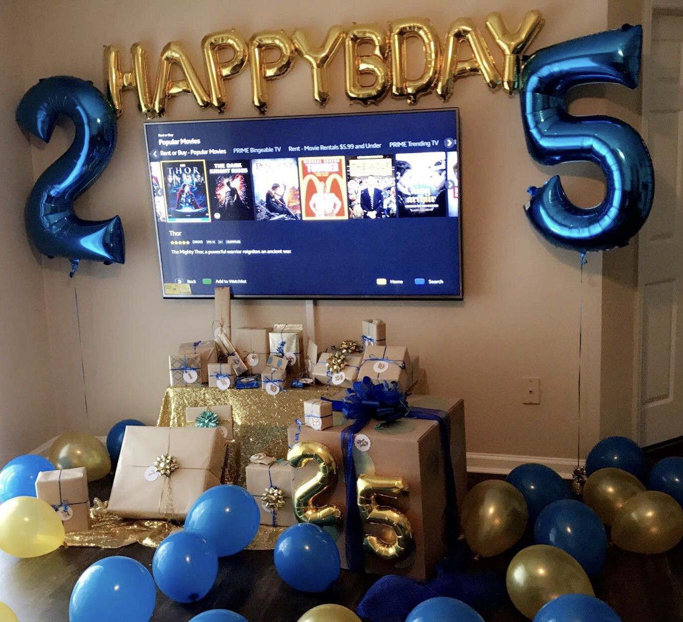 25th Birthday Party Ideas
 For my boyfriends 25th birthday 25 ts all numbered