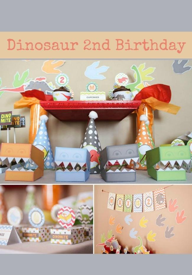2Nd Birthday Party Ideas For Boys
 Dinosaur 2nd Birthday Party on a Bud Spaceships and