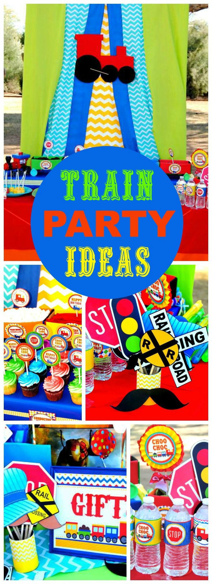 2Nd Birthday Party Ideas For Boys
 What a fun and colorful train boy birthday party See more