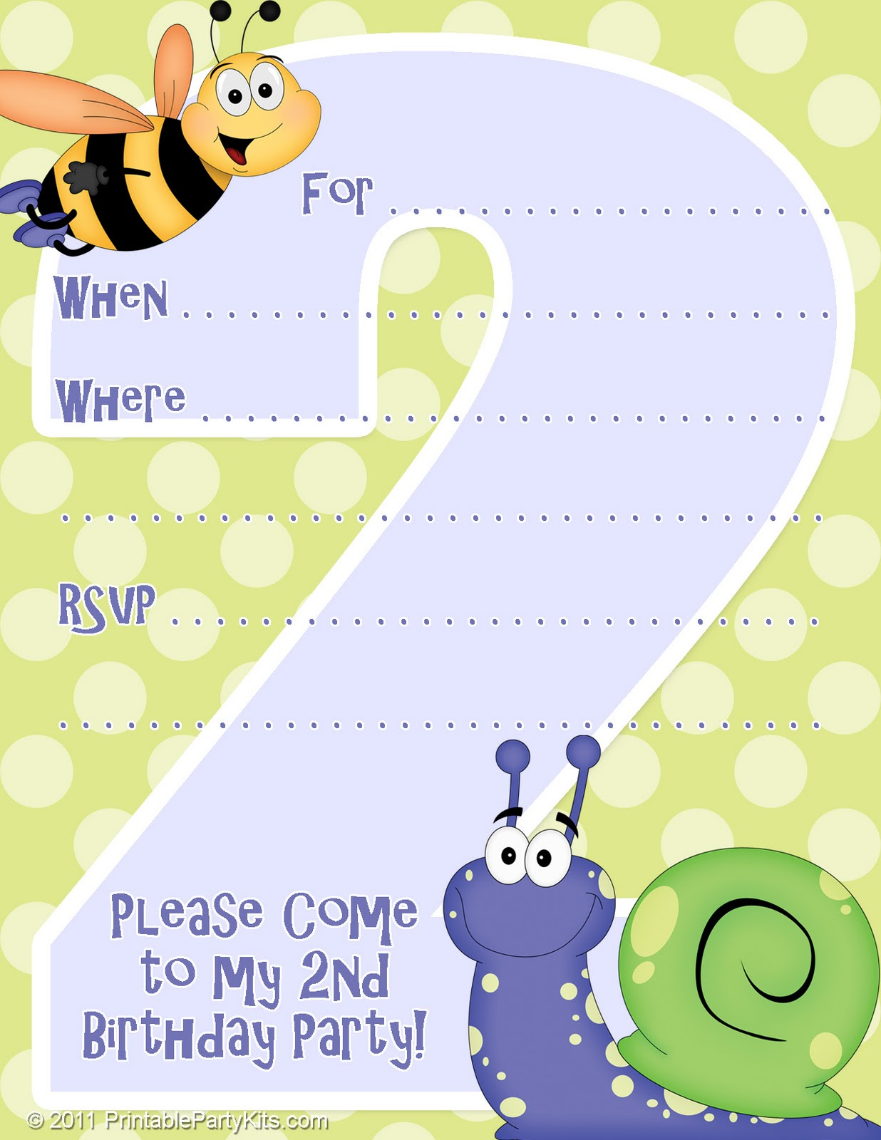 2nd Birthday Party Invitations
 Free Printable Party Invitations Invitation Template for