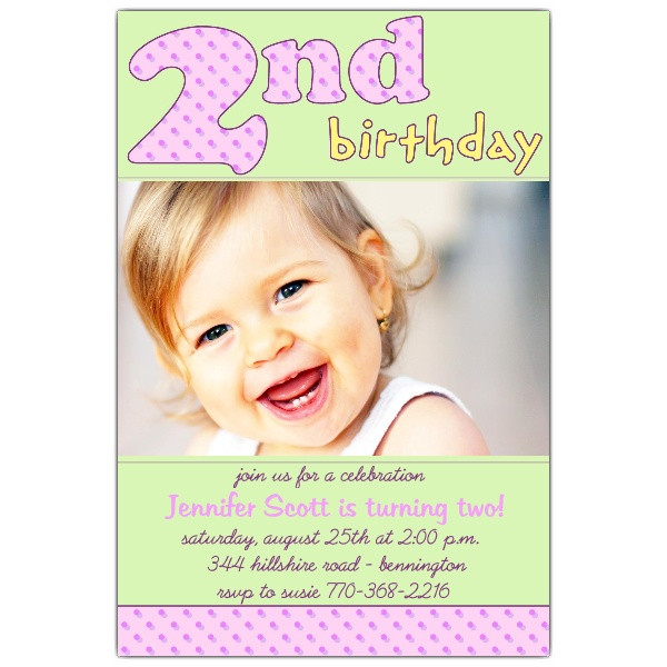 2nd Birthday Party Invitations
 2nd Birthday Pink Invitations