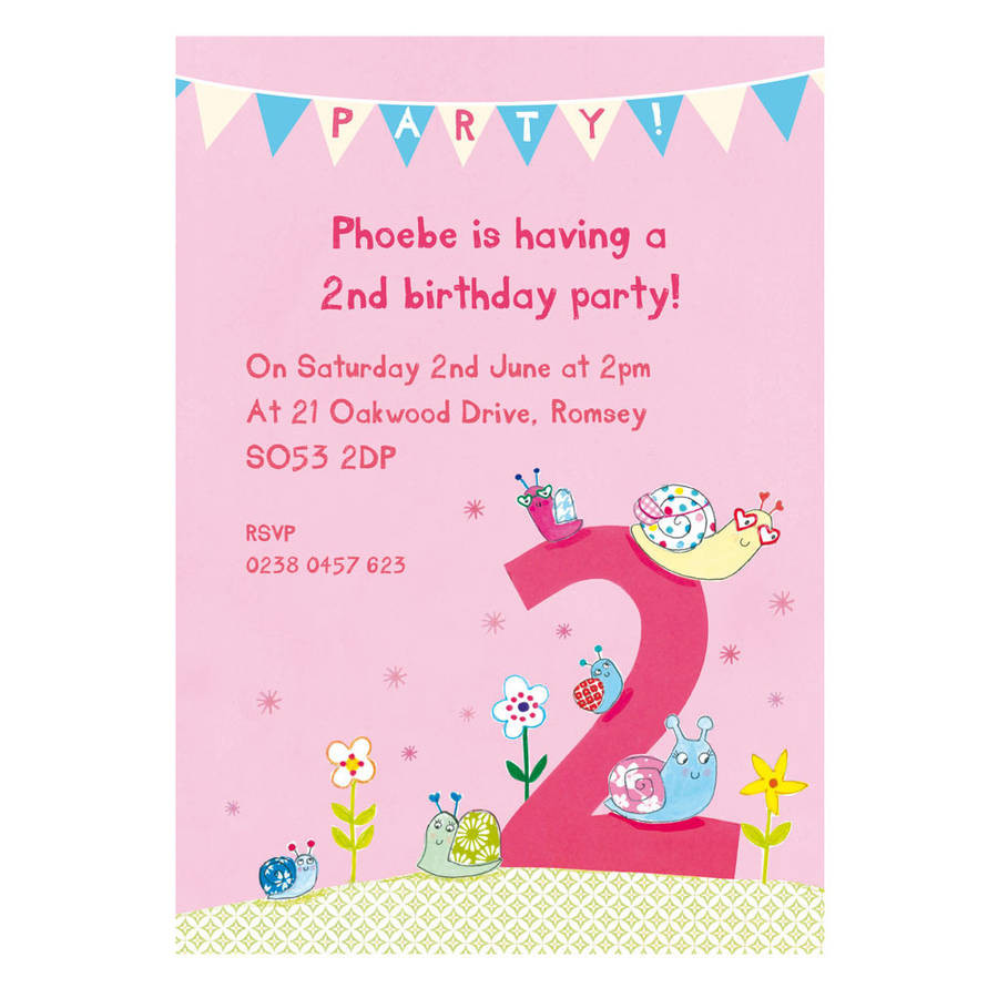2nd Birthday Party Invitations
 personalised second birthday party invitations by made by