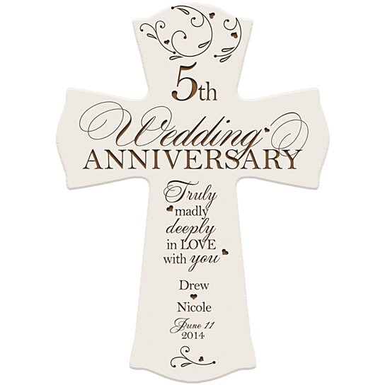 30Th Anniversary Gift Ideas For Husband
 Buy Personalized 5th Wedding Anniversary Cross Truly