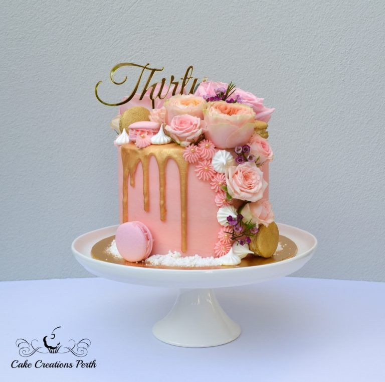 30th Birthday Cake Ideas For Her
 Pink & Gold Drip 30th Cake – Cake Creations Perth
