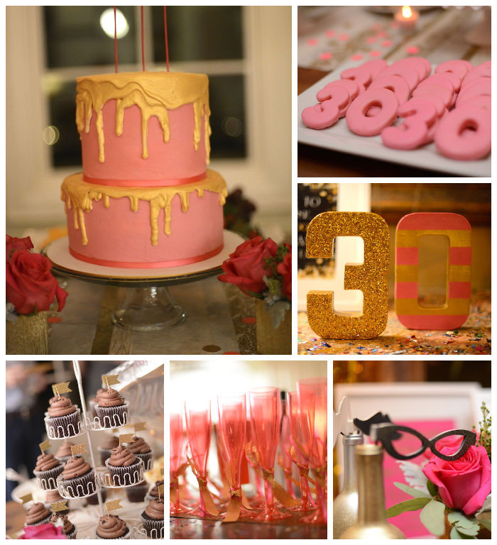 30th Birthday Decorations For Her
 Kara s Party Ideas Pink Gold and Old 30th Birthday Party