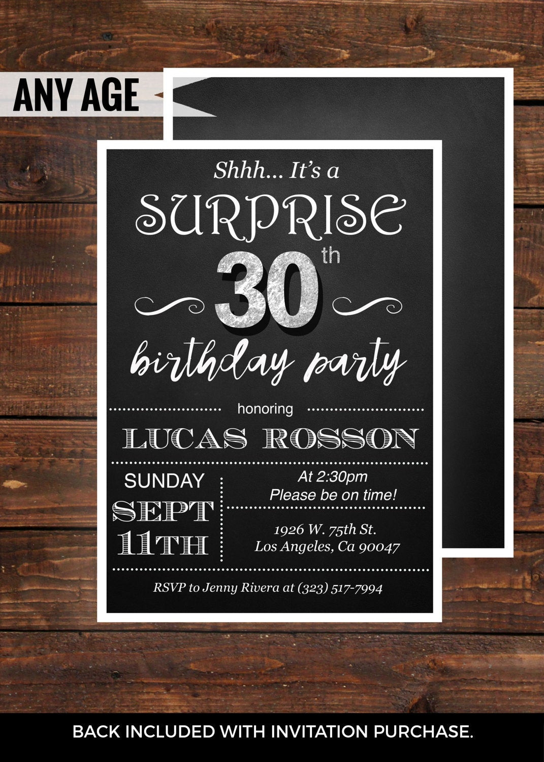 30th Birthday Invitations
 Surprise 30th birthday invitations for him by