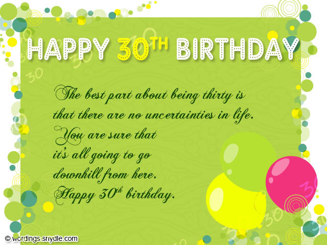 30th Birthday Wishes Funny
 30th Birthday Wishes – Wordings and Messages