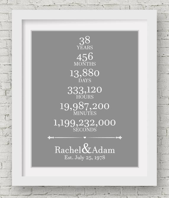 38Th Wedding Anniversary Gift Ideas
 38th Wedding Anniversary Gift For Parents 38 Year by