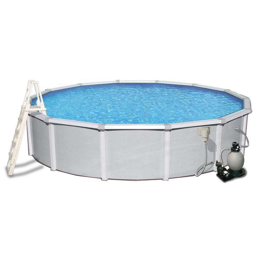 4 Ft Above Ground Pool
 Blue Wave Samoan 27 ft Round 52 in Deep 8 in Top Rail
