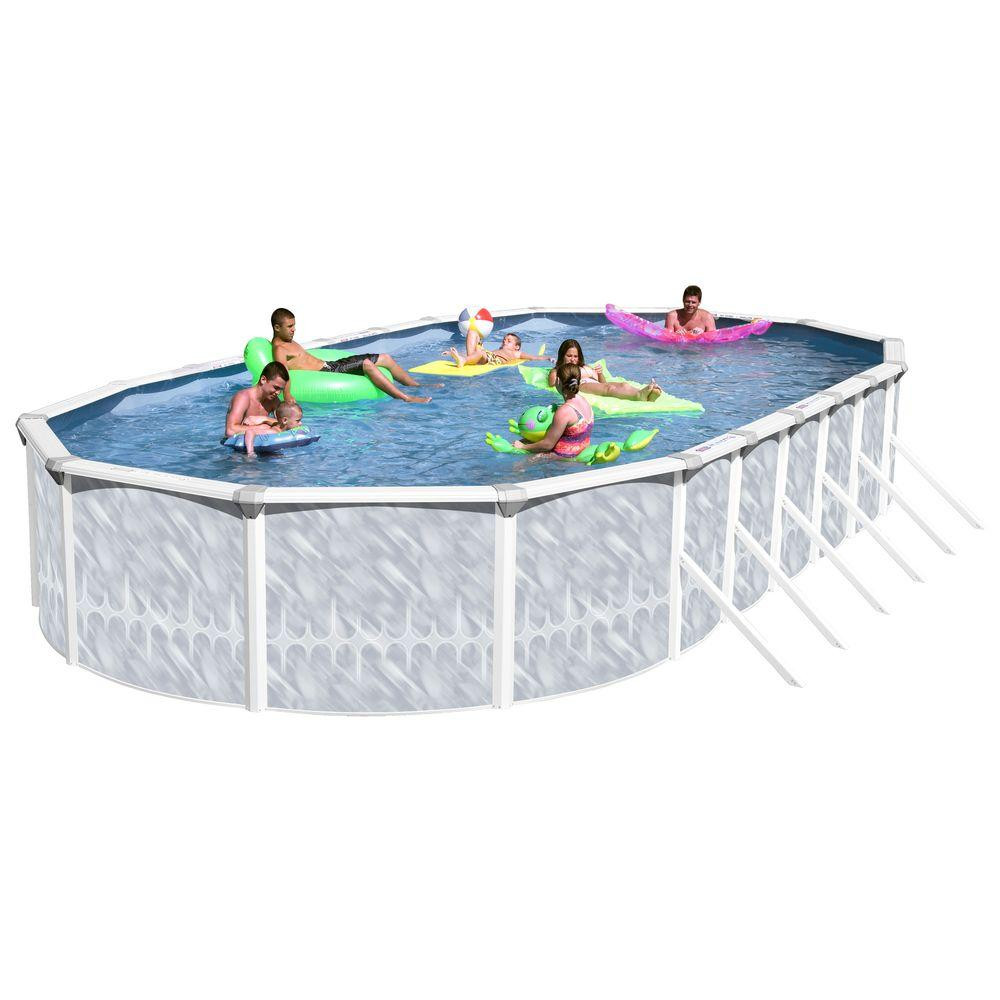 4 Ft Above Ground Pool
 Heritage Pools Taos 33 ft x 18 ft x 52 in Oval Pool