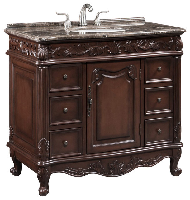 40 Inch Bathroom Vanity
 40 Inch Single Vanity With Marble Top Traditional