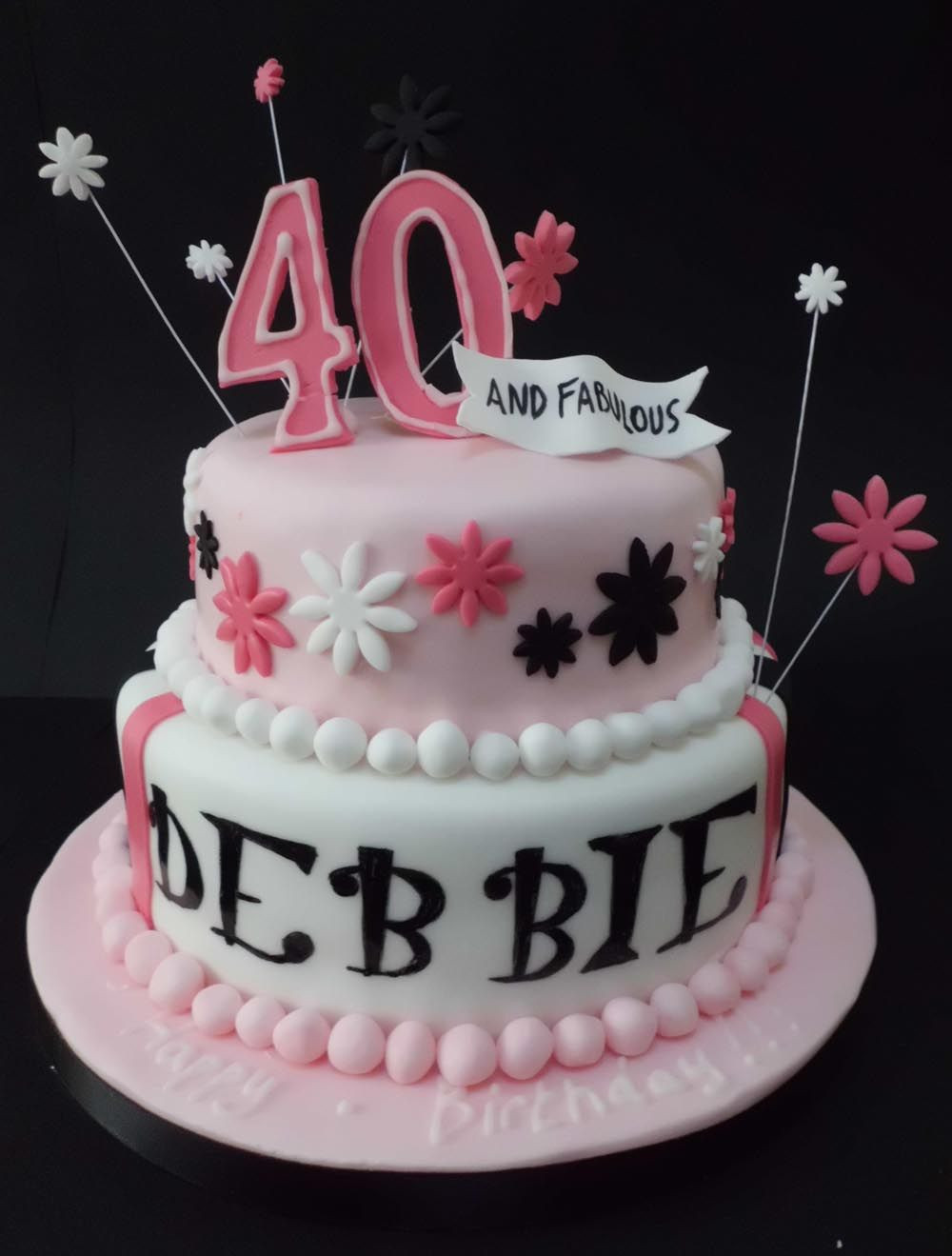 40th Birthday Cakes For Her
 pink 40th birthday cake Cakes Pinterest