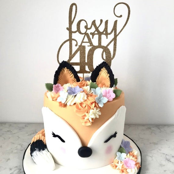 40th Birthday Cakes For Her
 40th Birthday Cake Topper for Her Woman Foxy at 40