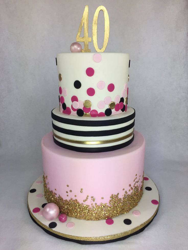 40th Birthday Cakes For Her
 Kate Spade inspired 40th Birthday Cake by Lettherebecake
