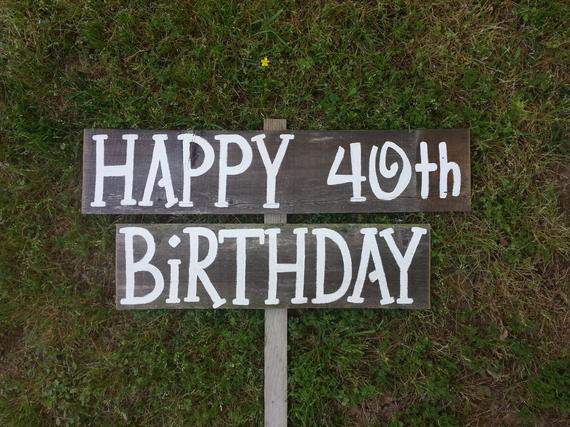 40th Birthday Yard Decorations
 Items similar to Happy 40th Birthday Sign Yard Decorations