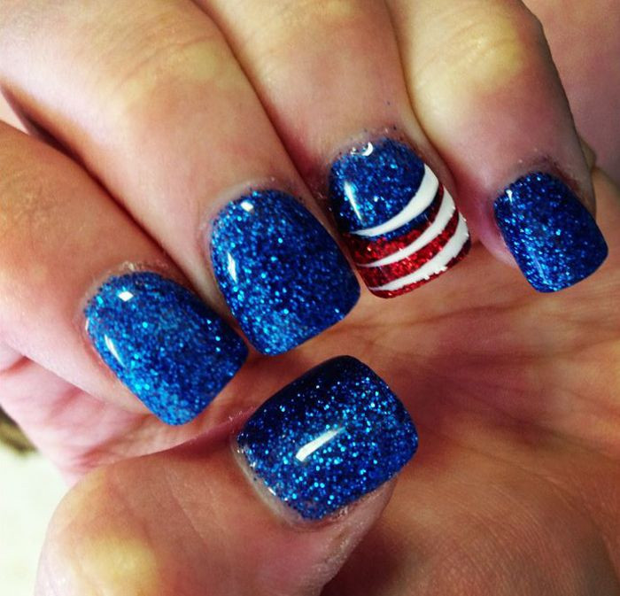 4th Of July Gel Nail Designs
 4th of July Memorial Day Nail Art Design in 2019