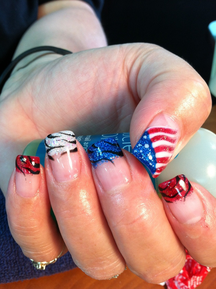 4th Of July Gel Nail Designs
 Fourth of July Gel nail art 4th of July
