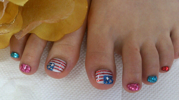 4th Of July Toe Nail Designs
 Fourth of July Nail Art and Toe Nail Designs