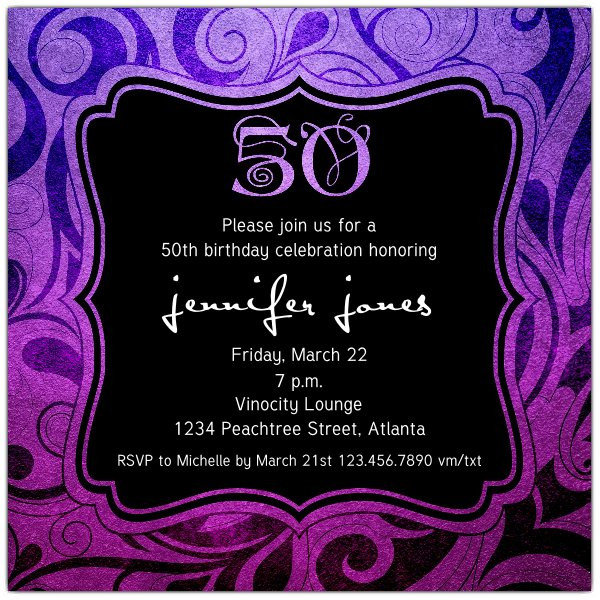 50 Birthday Party Invitations
 Brilliant Emblem 50th Birthday Party Invitations