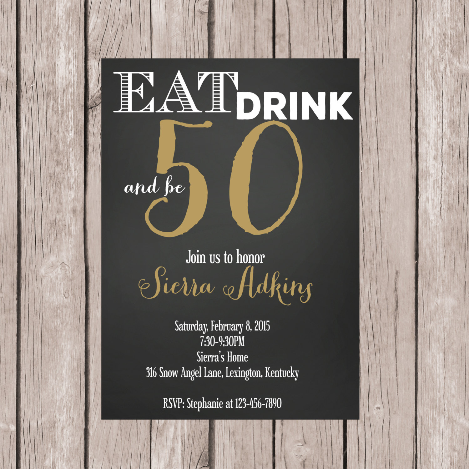 50 Birthday Party Invitations
 PRINTABLE 50th Birthday Invite 50th Birthday Invitation