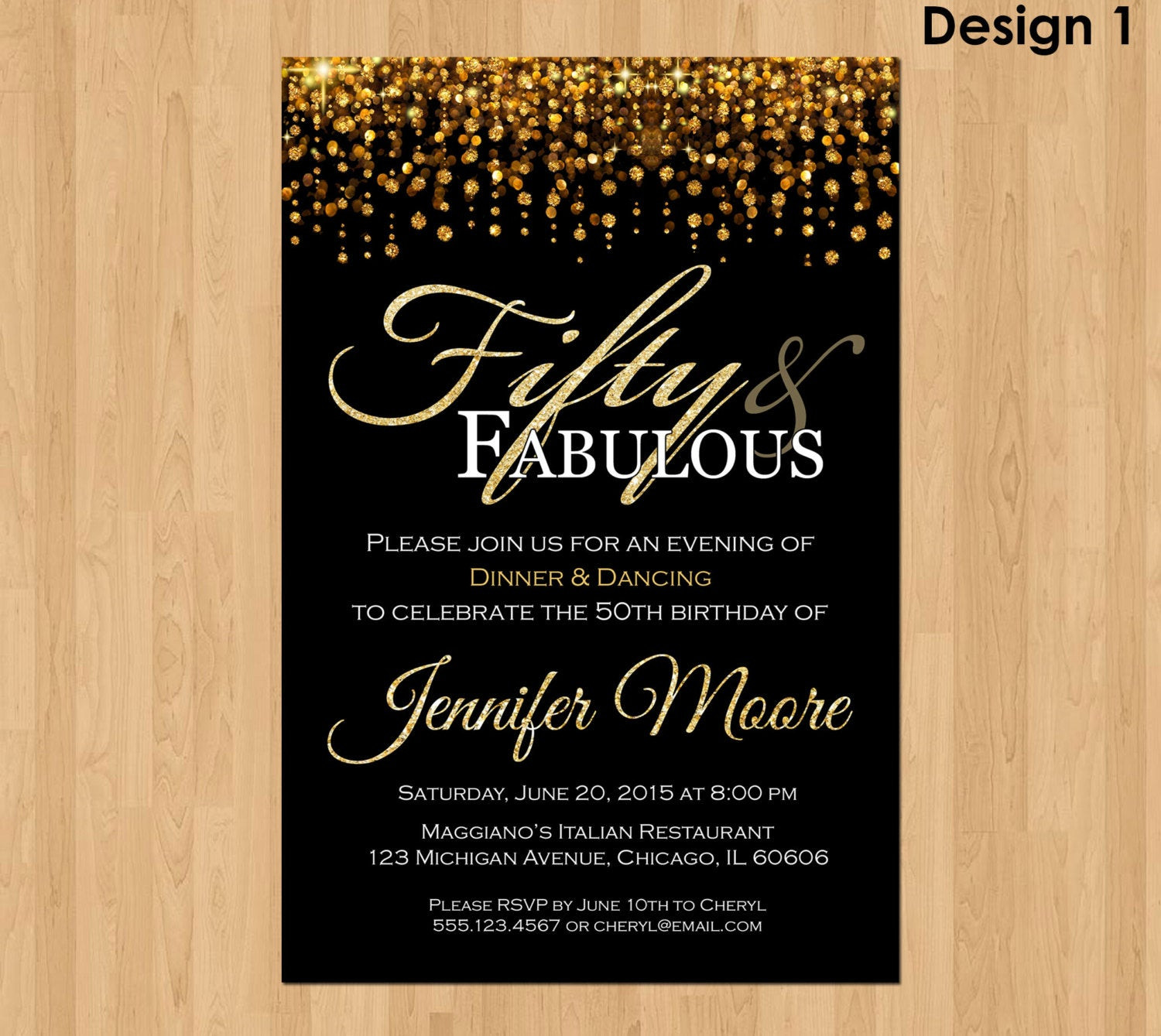 50 Birthday Party Invitations
 50th Birthday Invitation for Women 50 and Fabulous